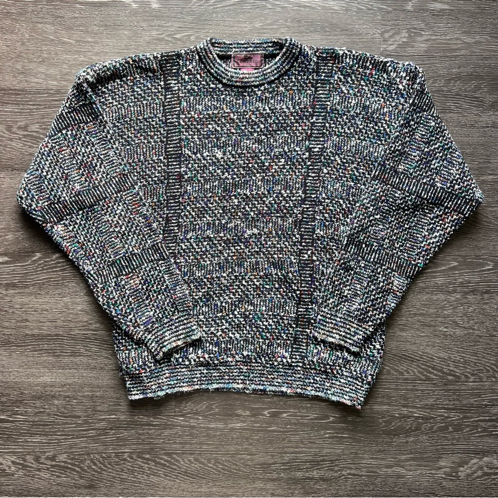 VTG Concrete Mix Confetti Knit Eclectic CrewneckCoogi Sweater